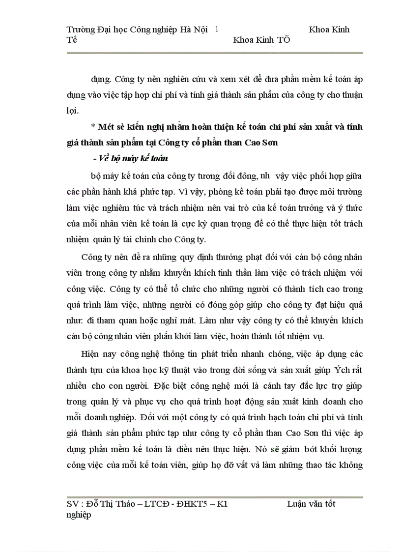 image for page Hoàn thiện công tác hạch toán chi phí sản xuất và tính giá thành sản phẩm tại Công ty cổ phần than Cao Sơn