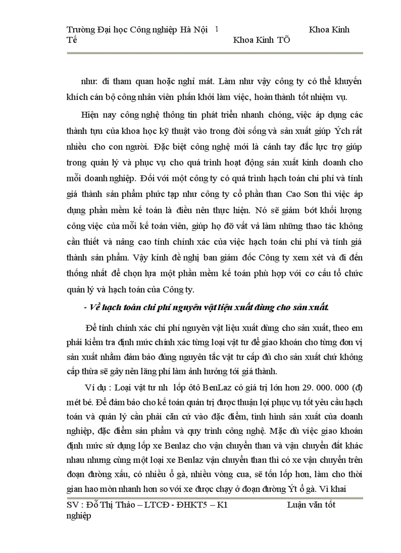 image for page Hoàn thiện công tác hạch toán chi phí sản xuất và tính giá thành sản phẩm tại Công ty cổ phần than Cao Sơn