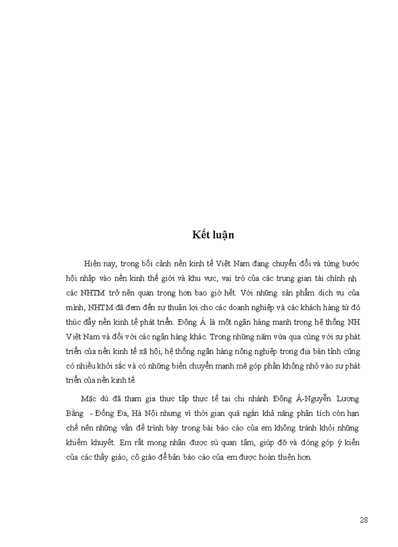 image for page Thực trạng hoạt động kinh doanh của chi nhánh của Đông á Bank