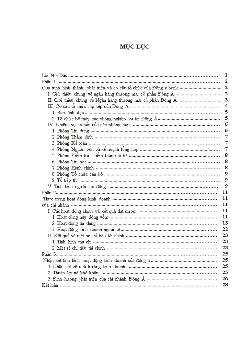 image for page Thực trạng hoạt động kinh doanh của chi nhánh của Đông á Bank