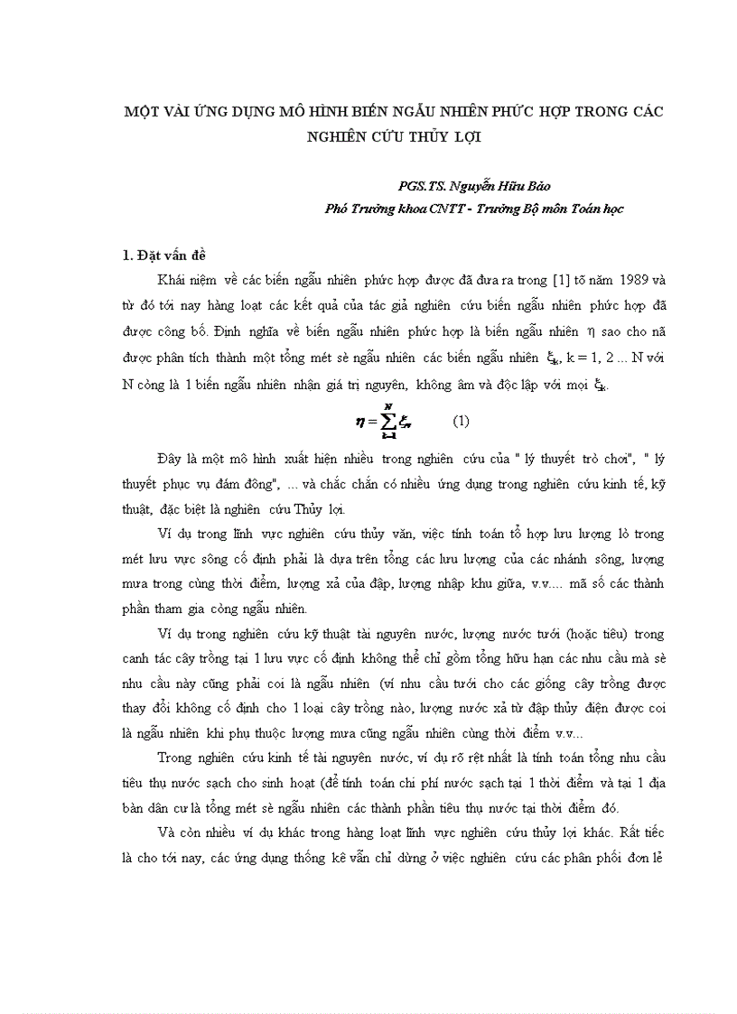 image for page Một vài ứng dụng mô hình biến ngẫu nhiên phức hợp trong các nghiên cứu Thủy lợi