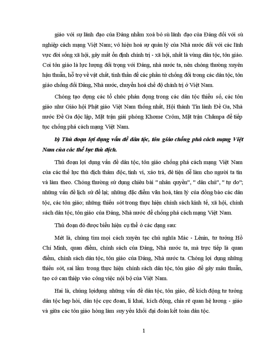 image for page Một số nội dung cơ bản về dân tộc, tôn giáo và đấu tranh phòng chống dịch lợi dụng vấn đề dân tộc, tôn giáo chống phá cách mạng việt nam