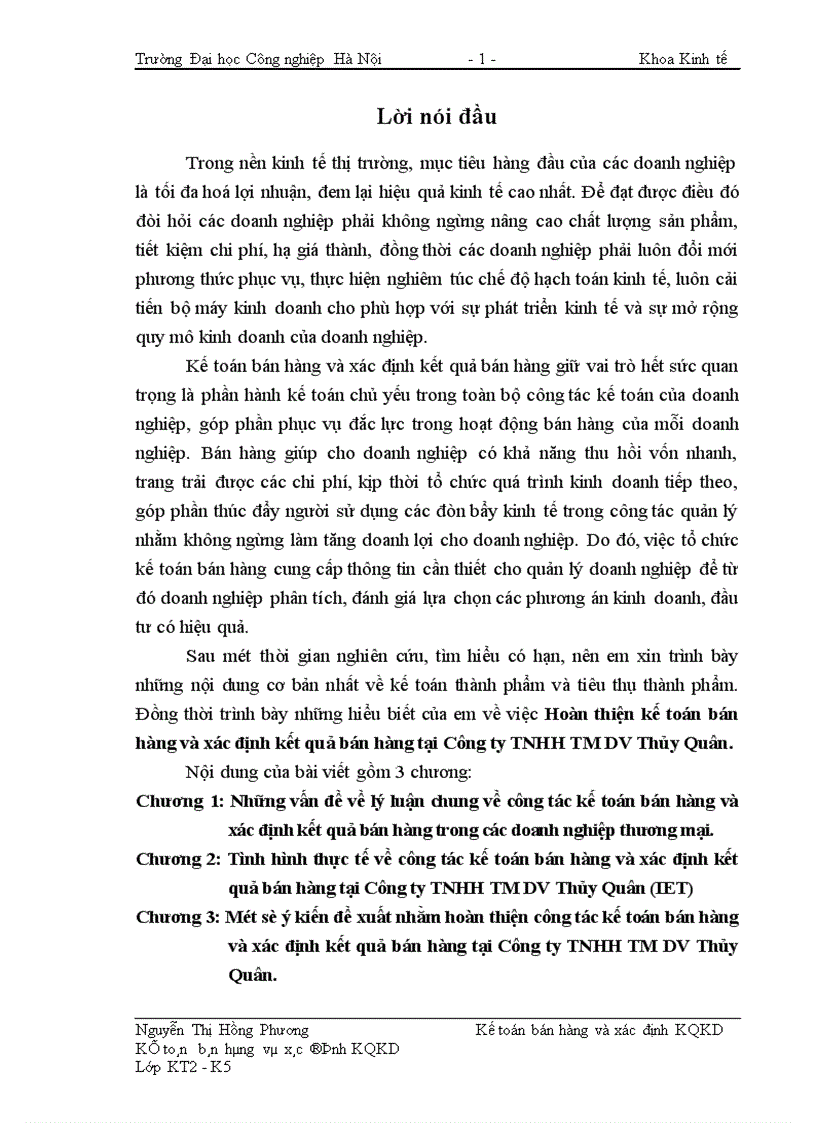 image for page Hoàn thiện công tác kế toán bán hàng và xác định kết quả bán hàng tại Công ty TNHH Thương mại dịch vụ Thủy Quân