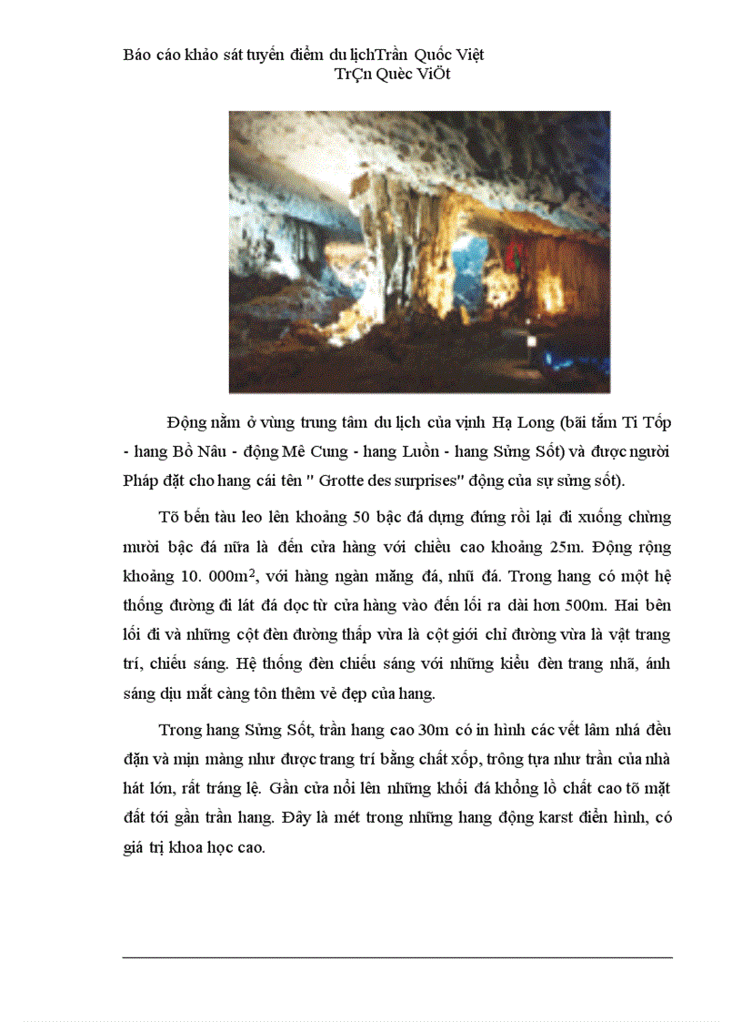 image for page Báo cáo khảo sát tuyến điểm du lịch