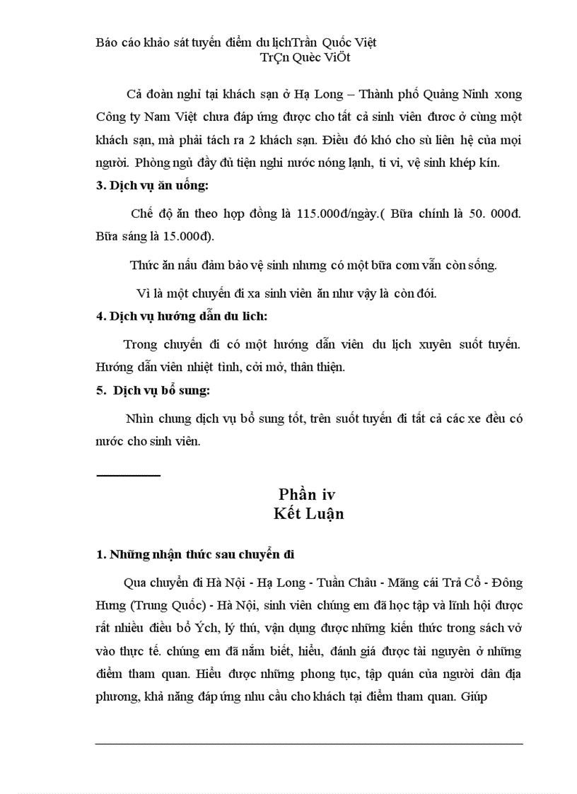 image for page Báo cáo khảo sát tuyến điểm du lịch