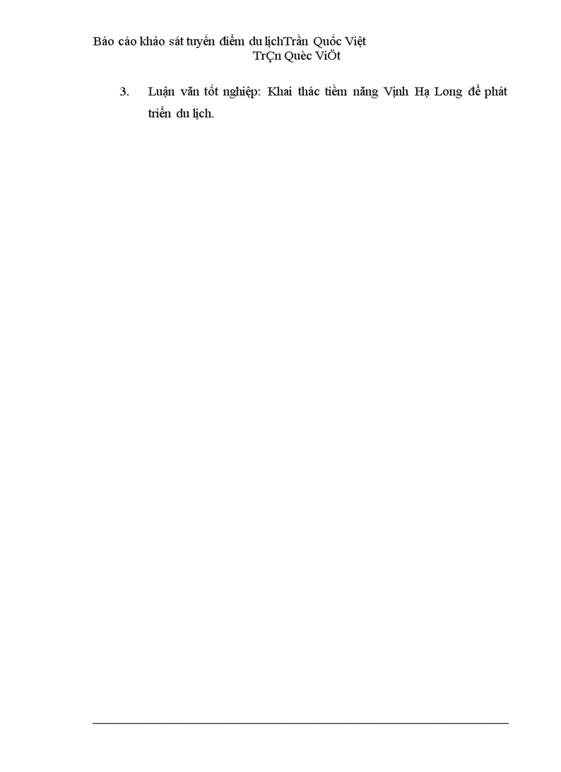 image for page Báo cáo khảo sát tuyến điểm du lịch