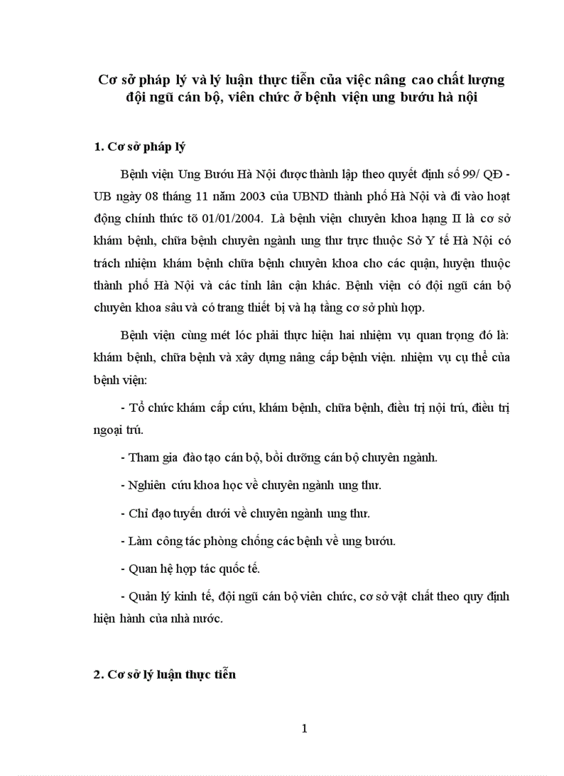image for page Thực trạng, giải pháp của đội ngũ cán bộ, viên chức ảnh hưởng đến chất lượng hoạt động của Bệnh viện Ung Bướu Hà Nội
