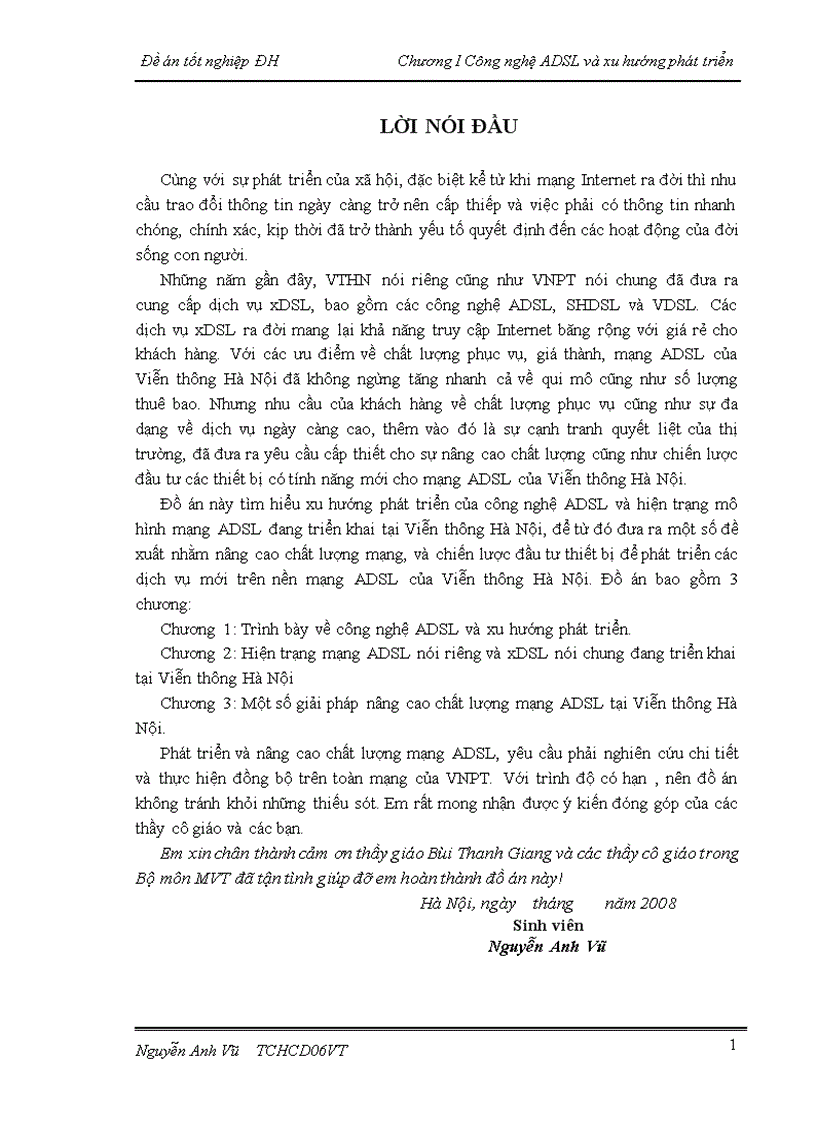 image for page Một số giải pháp nâng cao chất lượng mạng ADSL tại Viễn thông Hà Nội