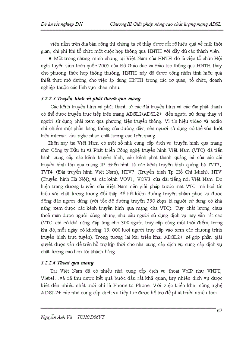 image for page Một số giải pháp nâng cao chất lượng mạng ADSL tại Viễn thông Hà Nội