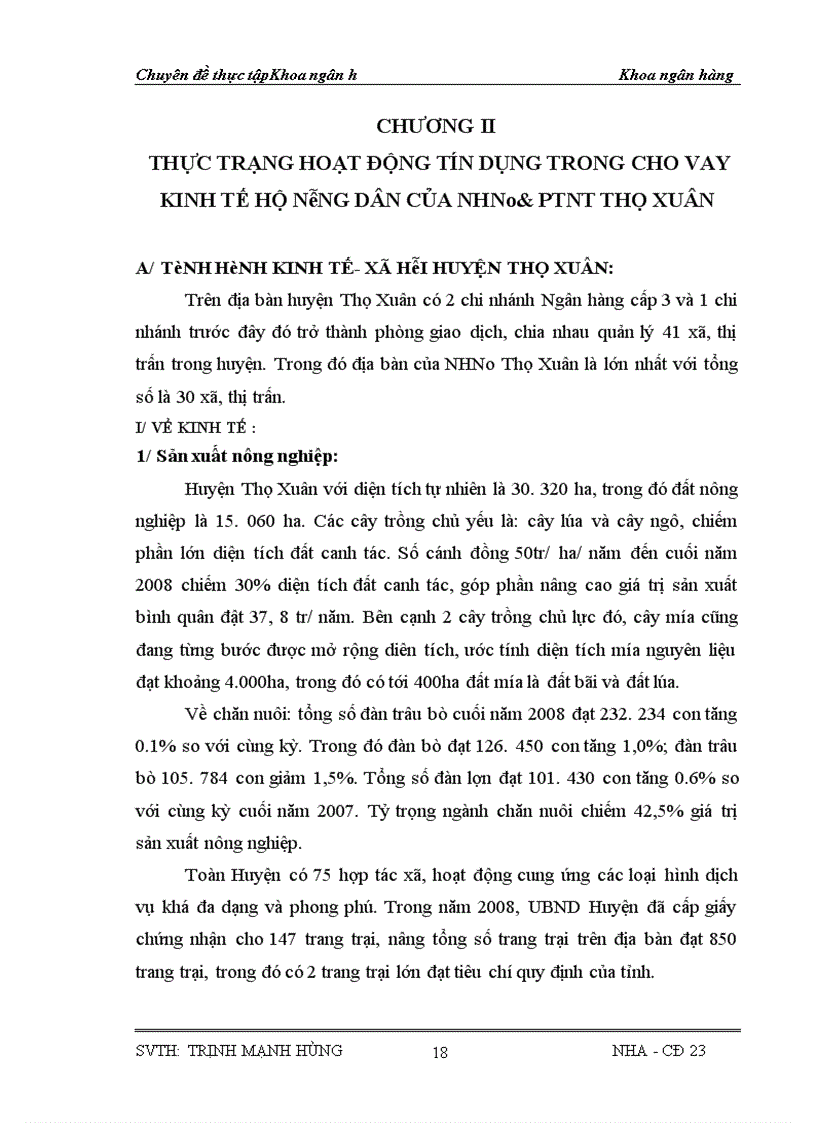 image for page Phòng ngừa và hạn chế rủi ro trong cho vay kinh tế hộ gia đình tại chi nhánh NHNo huyện Thọ Xuân