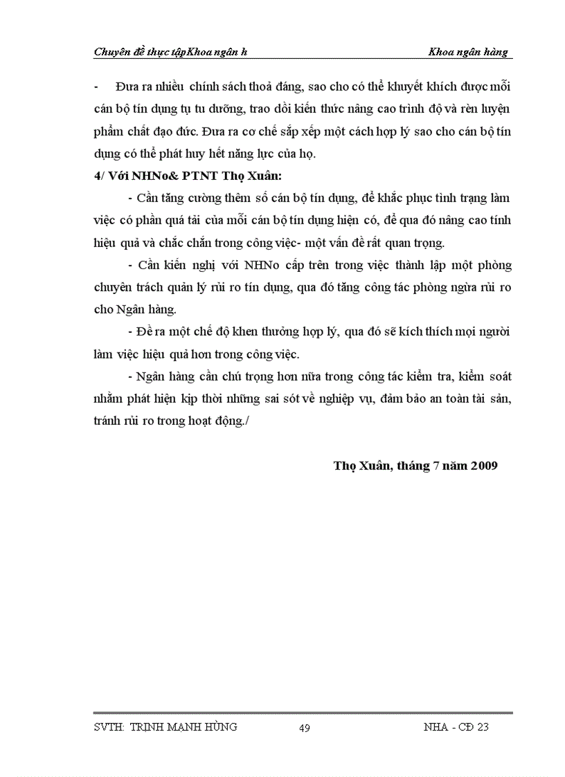 image for page Phòng ngừa và hạn chế rủi ro trong cho vay kinh tế hộ gia đình tại chi nhánh NHNo huyện Thọ Xuân