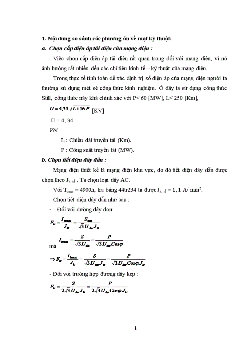 image for page Tính giá thành tải điện của mạng điện