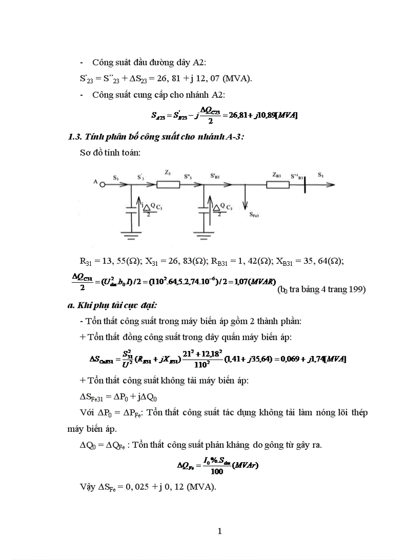 image for page Tính giá thành tải điện của mạng điện