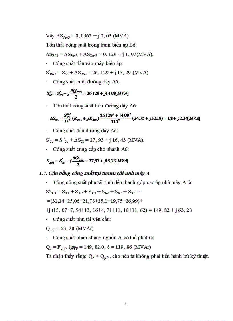 image for page Tính giá thành tải điện của mạng điện