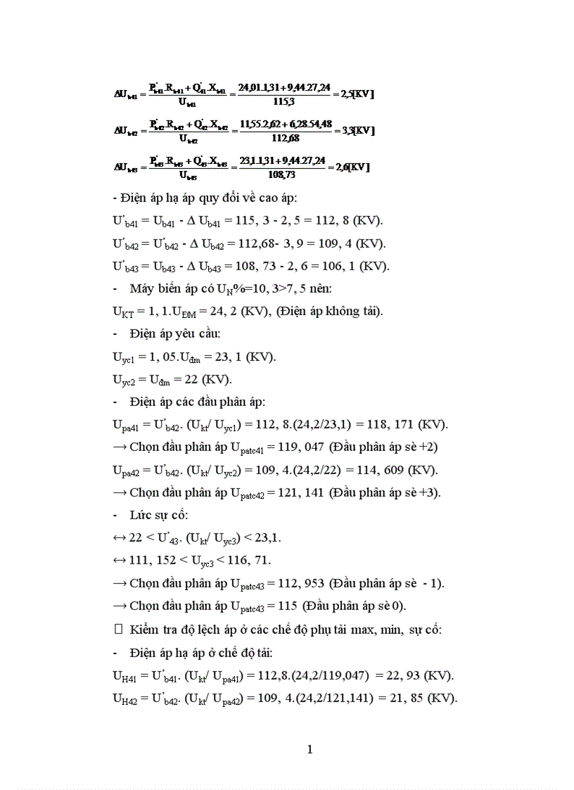 image for page Tính giá thành tải điện của mạng điện
