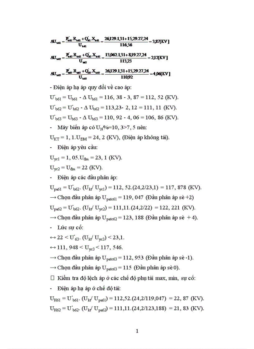 image for page Tính giá thành tải điện của mạng điện