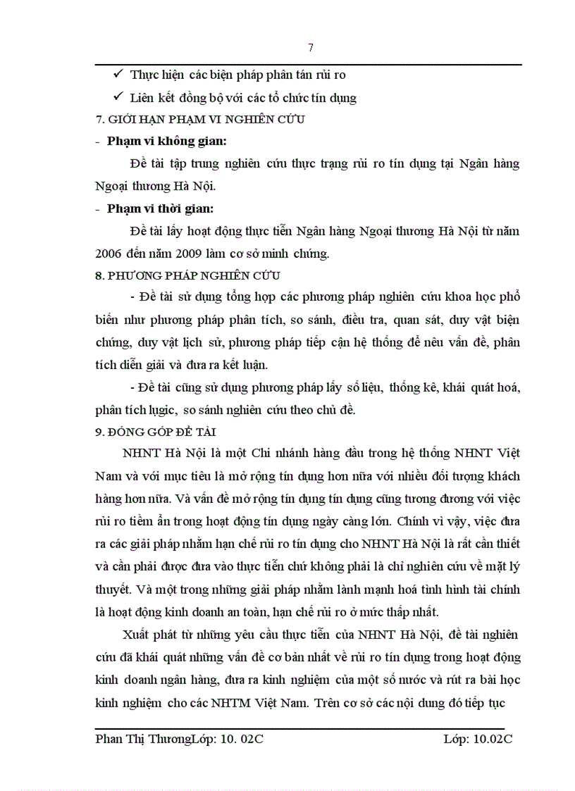 image for page Giải pháp hạn chế rủi ro tín dụng tại ngân hàng ngoại thương Hà Nội