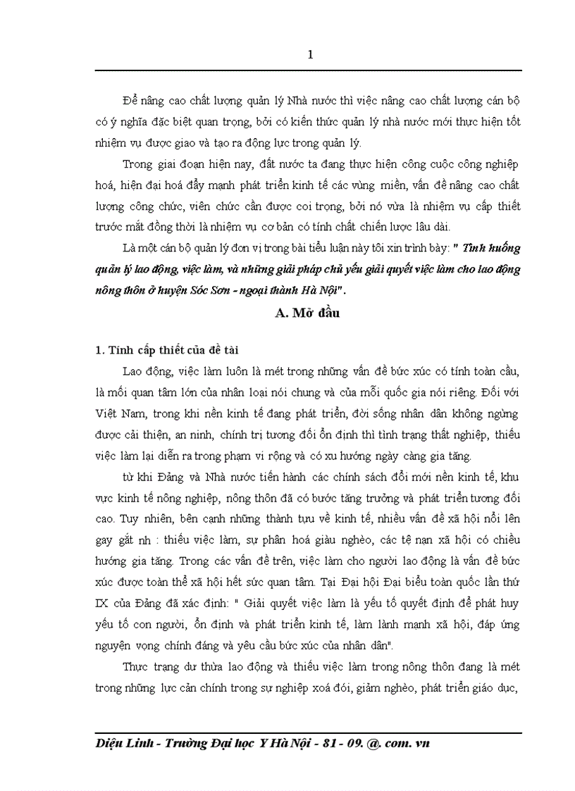 image for page Tình huống quản lý lao động, việc làm, và những giải pháp chủ yếu giải quyết việc làm cho lao động nông thôn ở huyện Sóc Sơn - ngoại thành Hà Nội