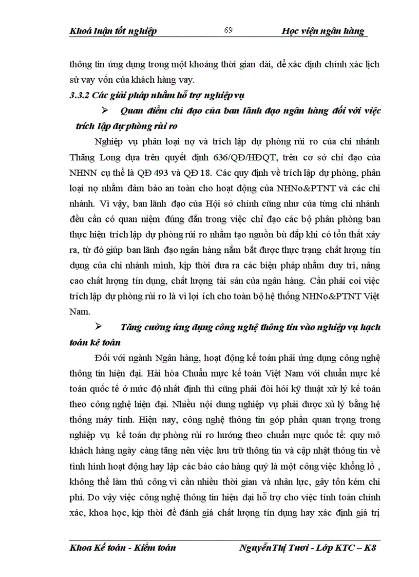 image for page Giải pháp hoàn thiện nghiệp vụ kế toán dự phòng rủi ro tín dụng hướng theo Chuẩn mực Kế toán Quốc tế tại chi nhánh NHNo&PTNT Thăng Long