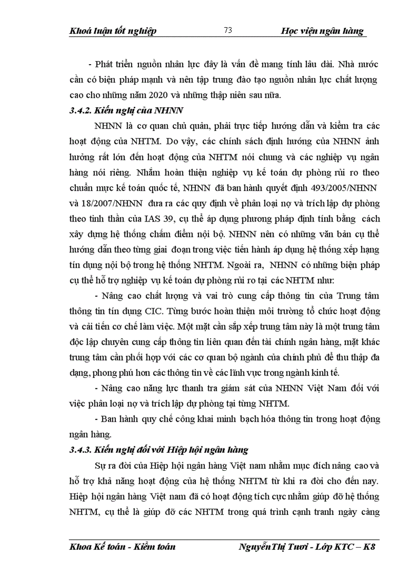 image for page Giải pháp hoàn thiện nghiệp vụ kế toán dự phòng rủi ro tín dụng hướng theo Chuẩn mực Kế toán Quốc tế tại chi nhánh NHNo&PTNT Thăng Long