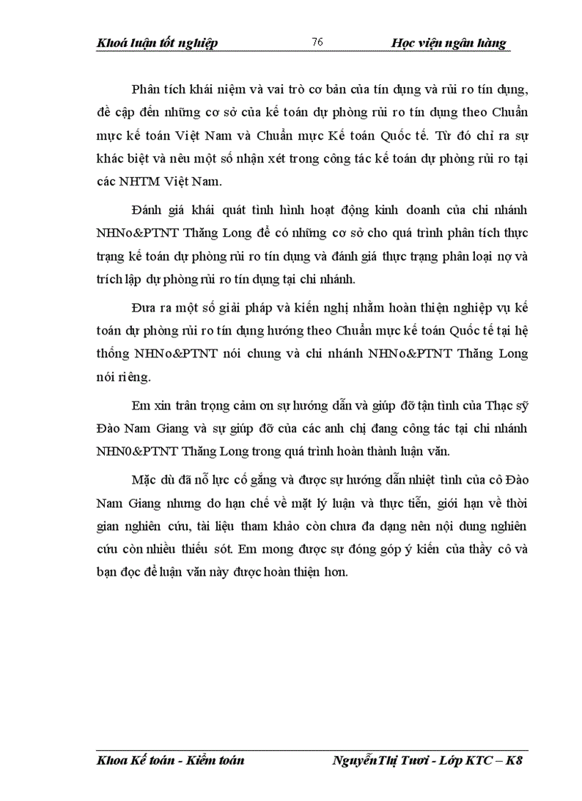 image for page Giải pháp hoàn thiện nghiệp vụ kế toán dự phòng rủi ro tín dụng hướng theo Chuẩn mực Kế toán Quốc tế tại chi nhánh NHNo&PTNT Thăng Long