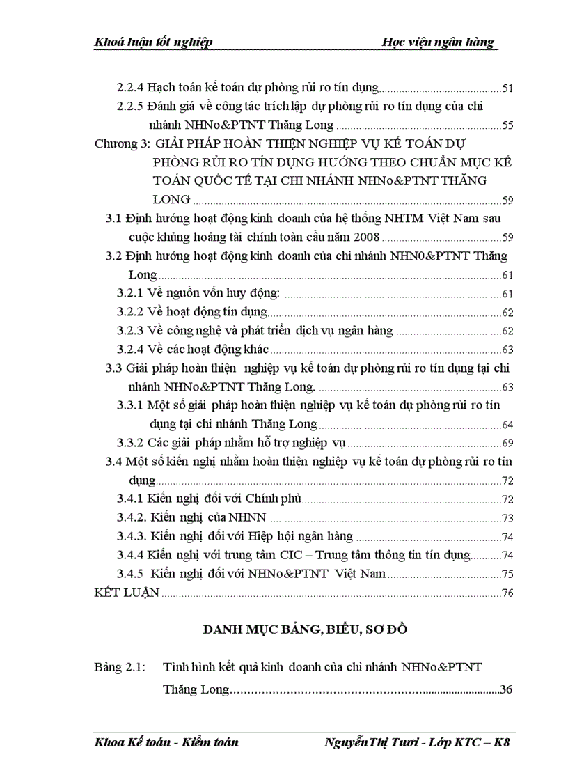 image for page Giải pháp hoàn thiện nghiệp vụ kế toán dự phòng rủi ro tín dụng hướng theo Chuẩn mực Kế toán Quốc tế tại chi nhánh NHNo&PTNT Thăng Long