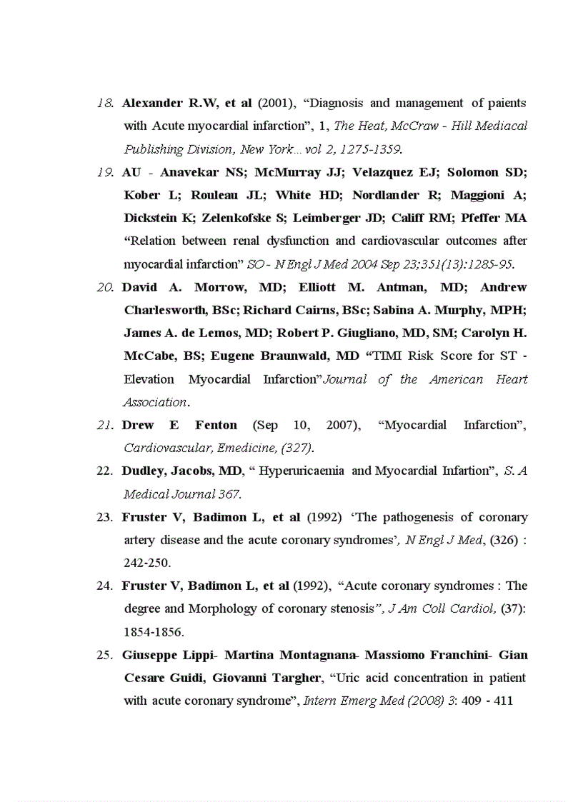 image for page Bước đầu tìm hiểu nồng độ acid uric trong máu bệnh nhân NMCT với yếu tố tiên luợng sớm của bệnh trong và sau điều trị 30 ngày