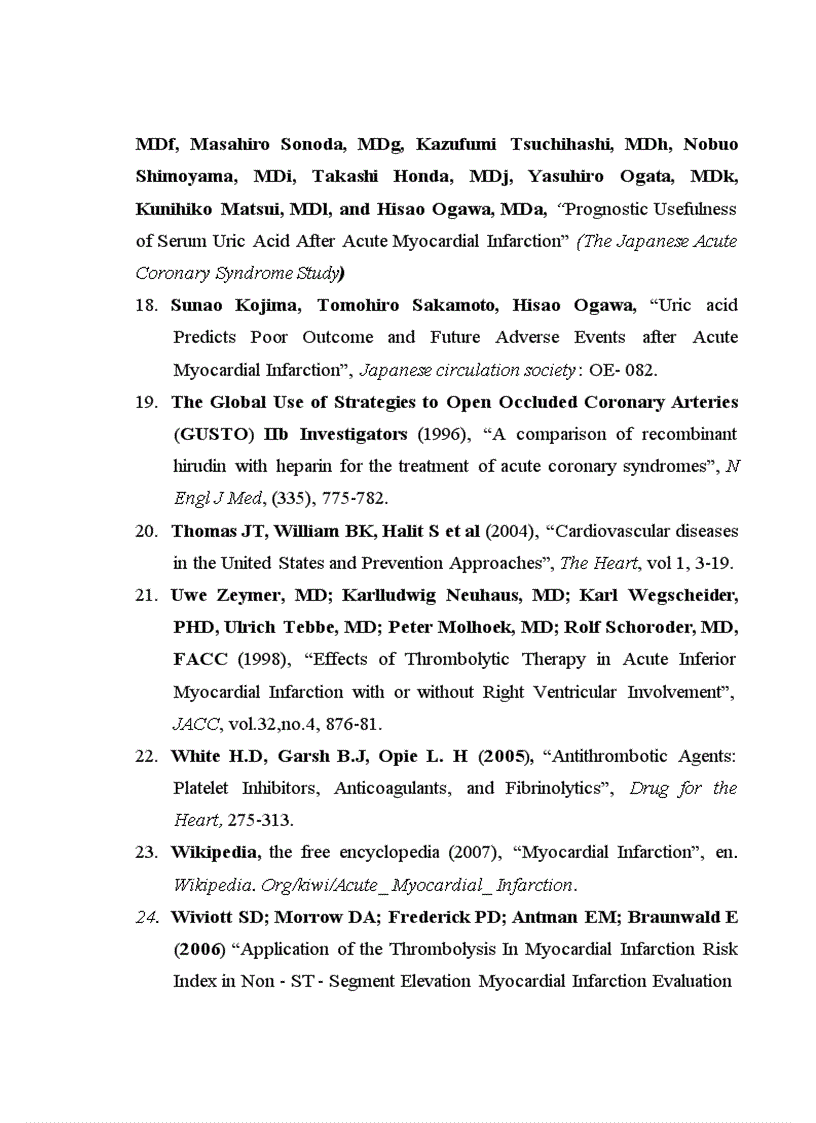 image for page Bước đầu tìm hiểu nồng độ acid uric trong máu bệnh nhân NMCT với yếu tố tiên luợng sớm của bệnh trong và sau điều trị 30 ngày