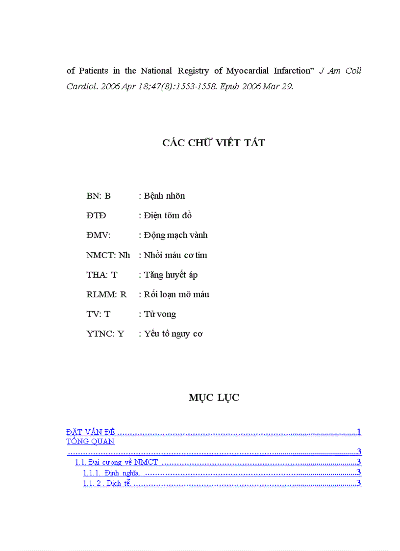 image for page Bước đầu tìm hiểu nồng độ acid uric trong máu bệnh nhân NMCT với yếu tố tiên luợng sớm của bệnh trong và sau điều trị 30 ngày