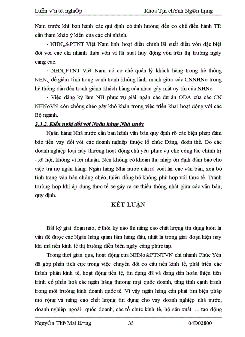 image for page Giải pháp nâng cao hiệu quả cho vay tại NHNo & PTNT Việt Nam chi nhánh Phúc Yên