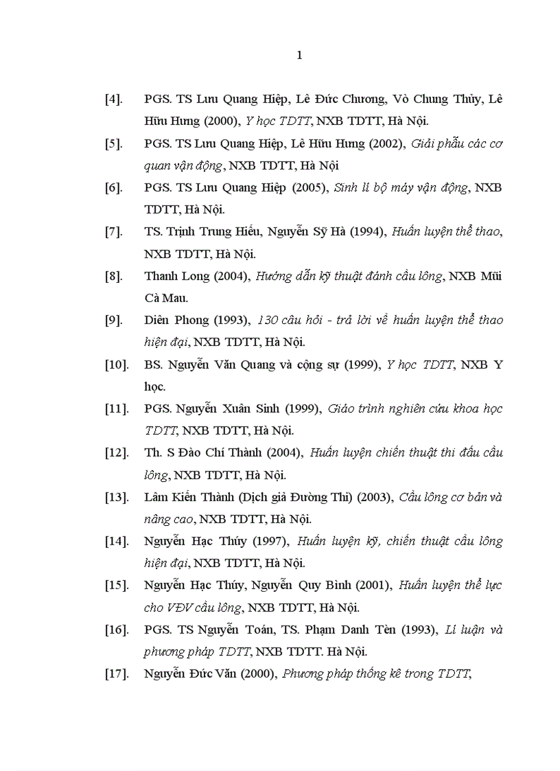 image for page Ứng dụng các bài tập nâng cao hiệu quả kỹ thuật tấn công trong đánh đơn cho nam VĐV cầu lông lứa tuổi 14-15 tỉnh Thái Nguyên