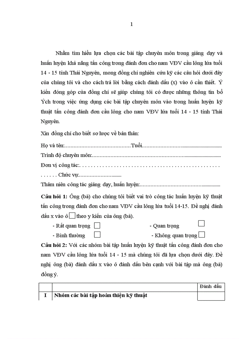 image for page Ứng dụng các bài tập nâng cao hiệu quả kỹ thuật tấn công trong đánh đơn cho nam VĐV cầu lông lứa tuổi 14-15 tỉnh Thái Nguyên