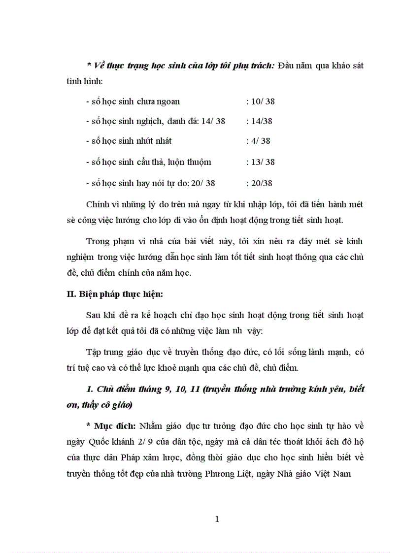 image for page Hình thành nhân cách cho học sinh qua các tiết sinh hoạt tập thể
