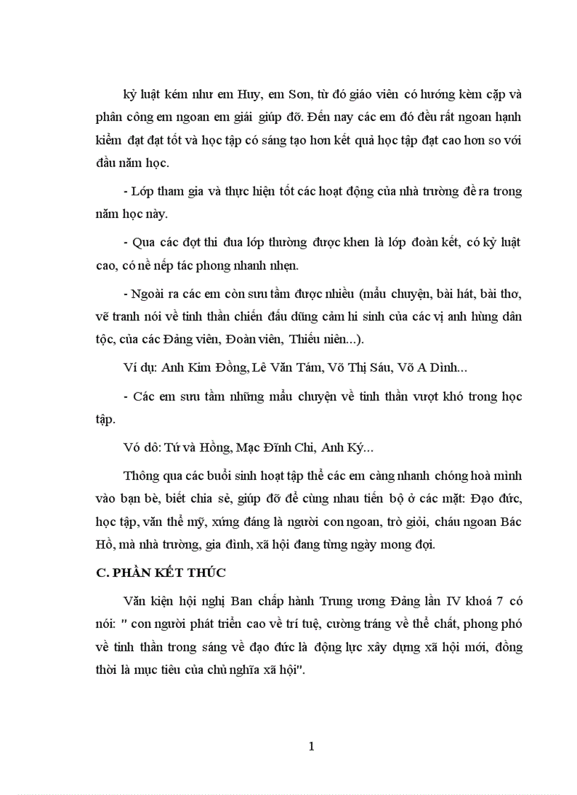 image for page Hình thành nhân cách cho học sinh qua các tiết sinh hoạt tập thể