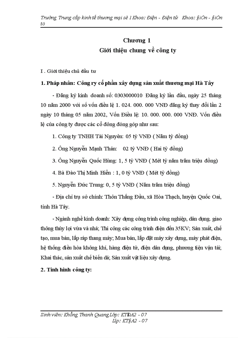 image for page Giới thiệu chung về công ty CP xây dựng sản xuất thương mại HT