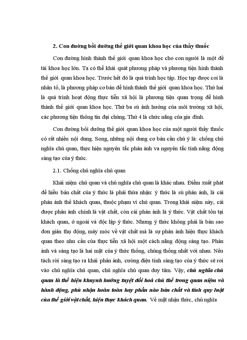 image for page Con đường hình thành thế giới quan khoa học đối với thầy thuốc.