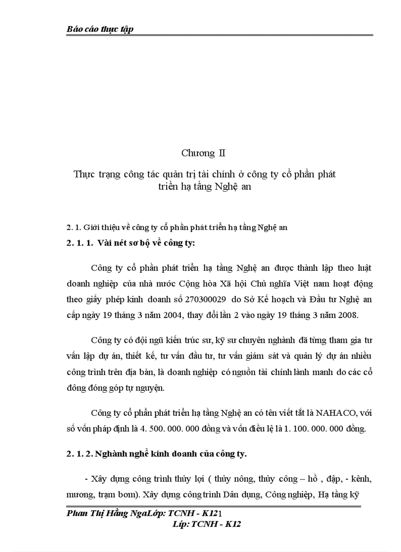 image for page Công tác quản trị tài chính ở công ty cổ phần phát triển hạ tầng Nghệ An