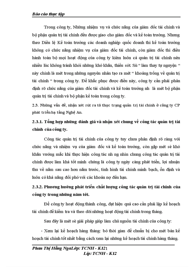 image for page Công tác quản trị tài chính ở công ty cổ phần phát triển hạ tầng Nghệ An