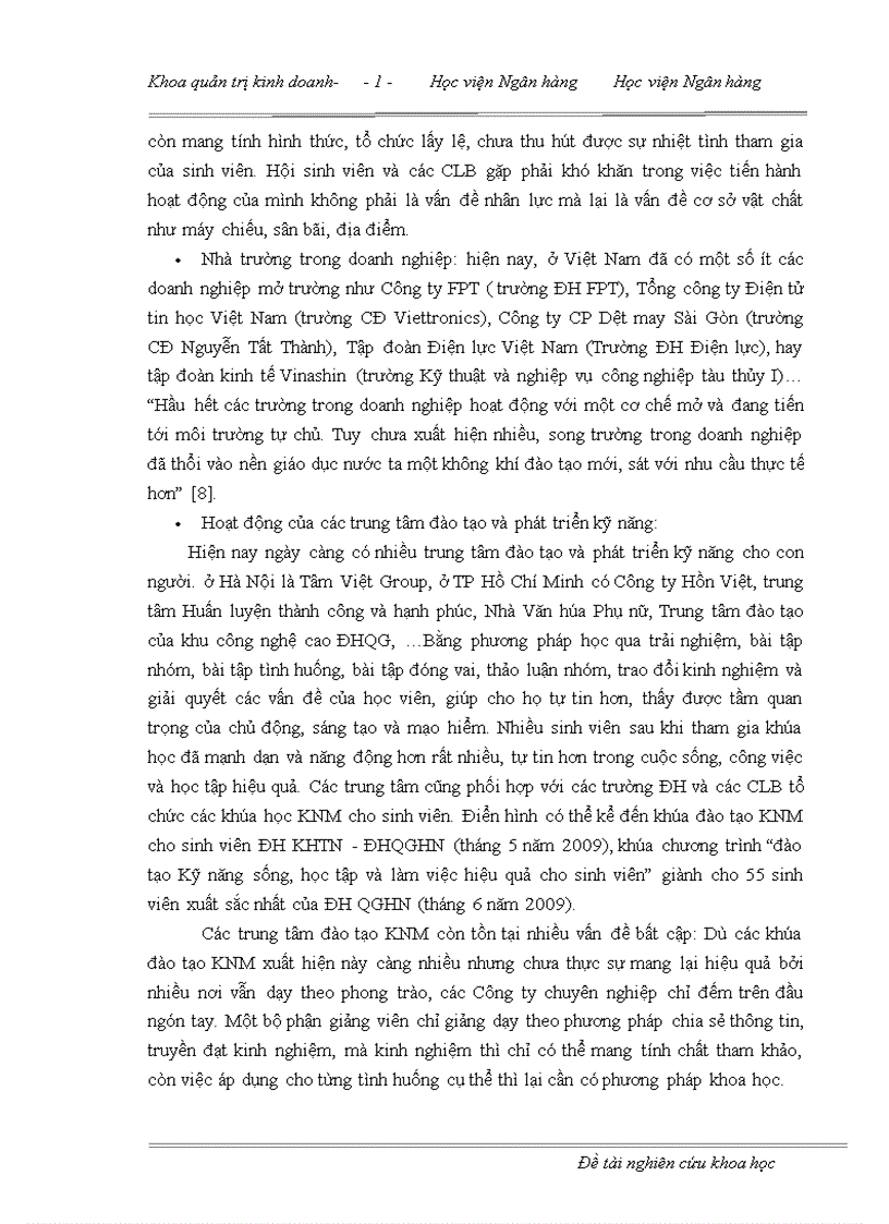 image for page Tăng cường đào tạo KNM cho sinh viên nhằm nâng cao chất lượng nguồn nhân lực