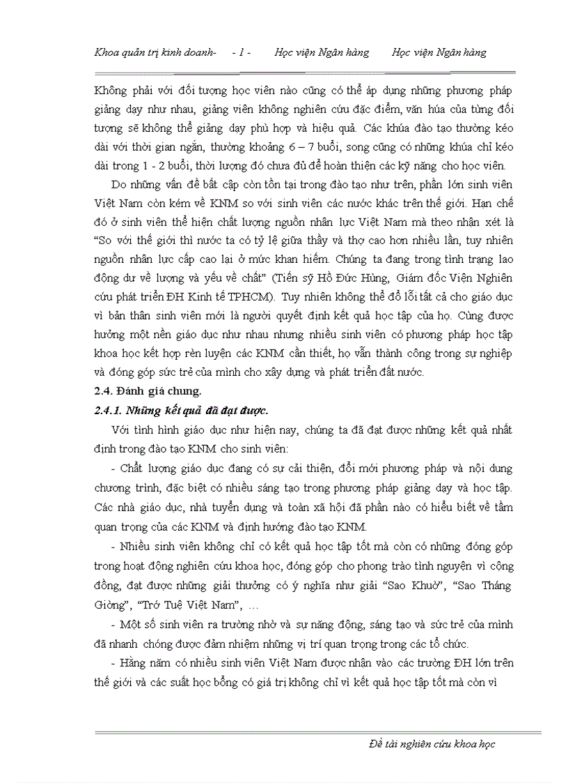 image for page Tăng cường đào tạo KNM cho sinh viên nhằm nâng cao chất lượng nguồn nhân lực