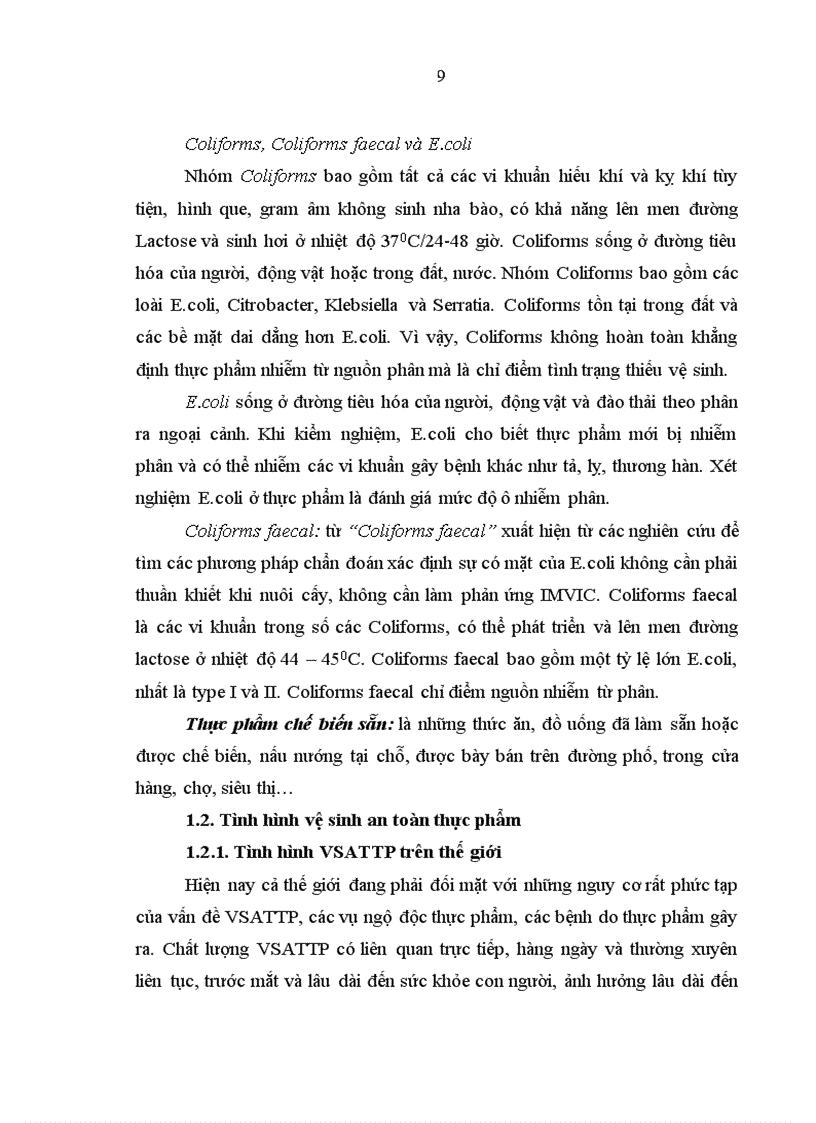 image for page Thực trạng nhiễm khuẩn thực phẩm chế biến sẵn và nhận thức của cộng đồng ở thành phố Điện Biên Phủ năm 2009