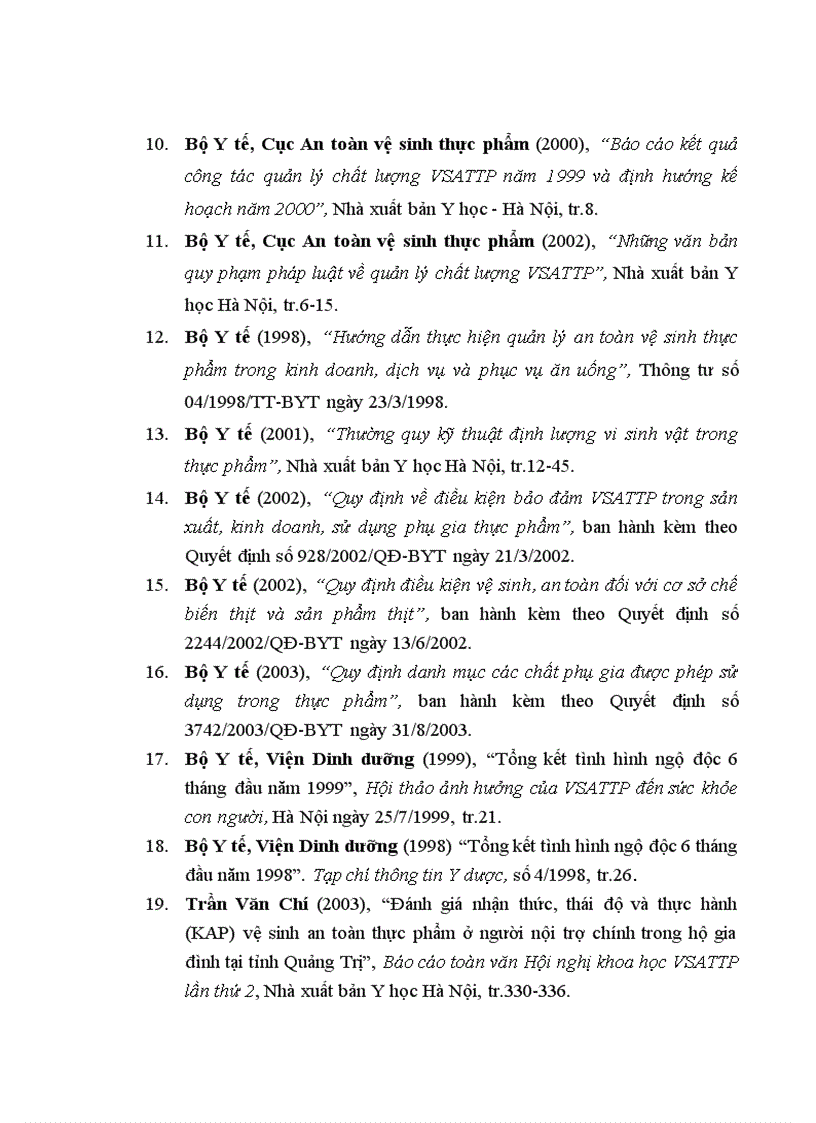 image for page Thực trạng nhiễm khuẩn thực phẩm chế biến sẵn và nhận thức của cộng đồng ở thành phố Điện Biên Phủ năm 2009