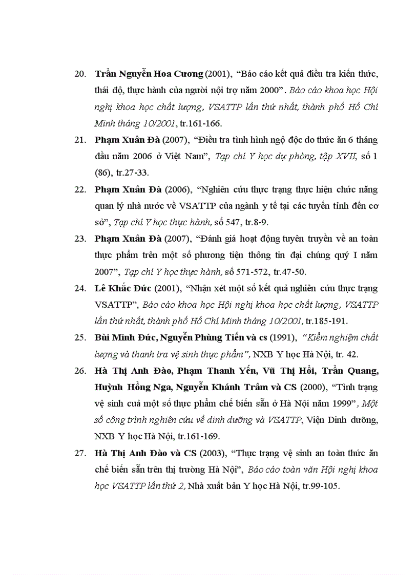 image for page Thực trạng nhiễm khuẩn thực phẩm chế biến sẵn và nhận thức của cộng đồng ở thành phố Điện Biên Phủ năm 2009