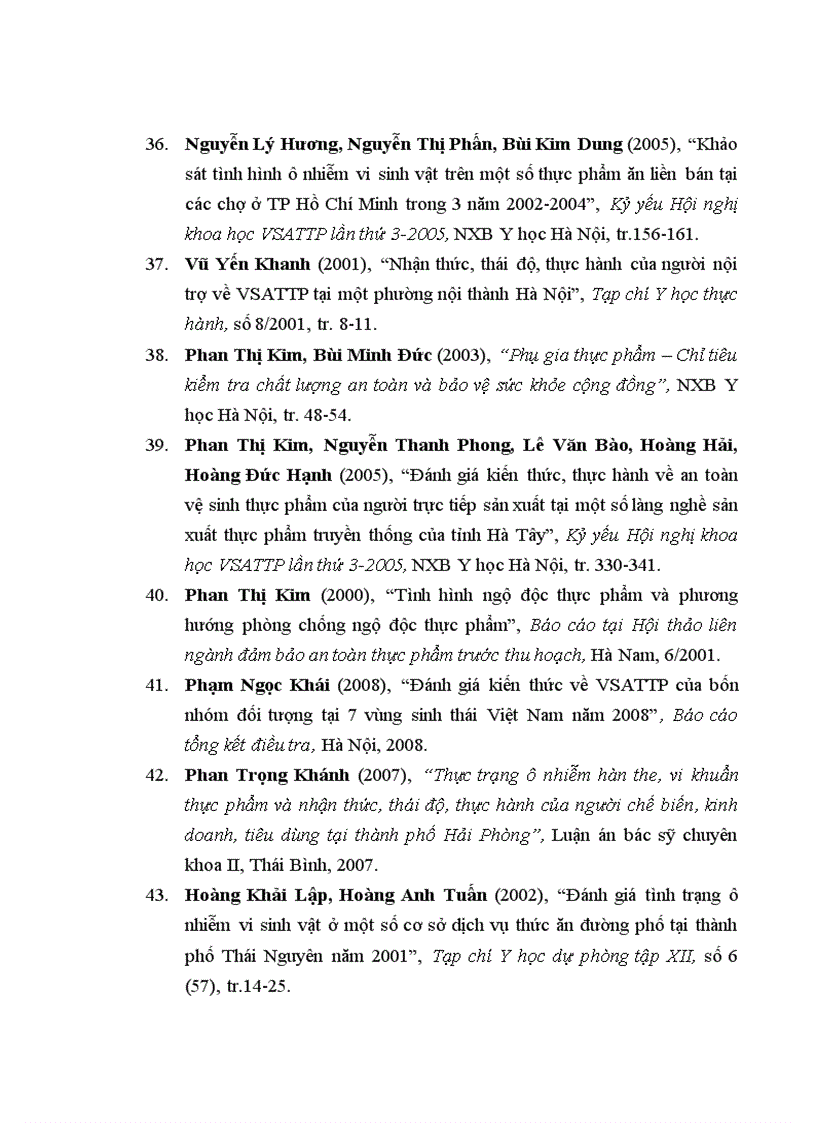 image for page Thực trạng nhiễm khuẩn thực phẩm chế biến sẵn và nhận thức của cộng đồng ở thành phố Điện Biên Phủ năm 2009