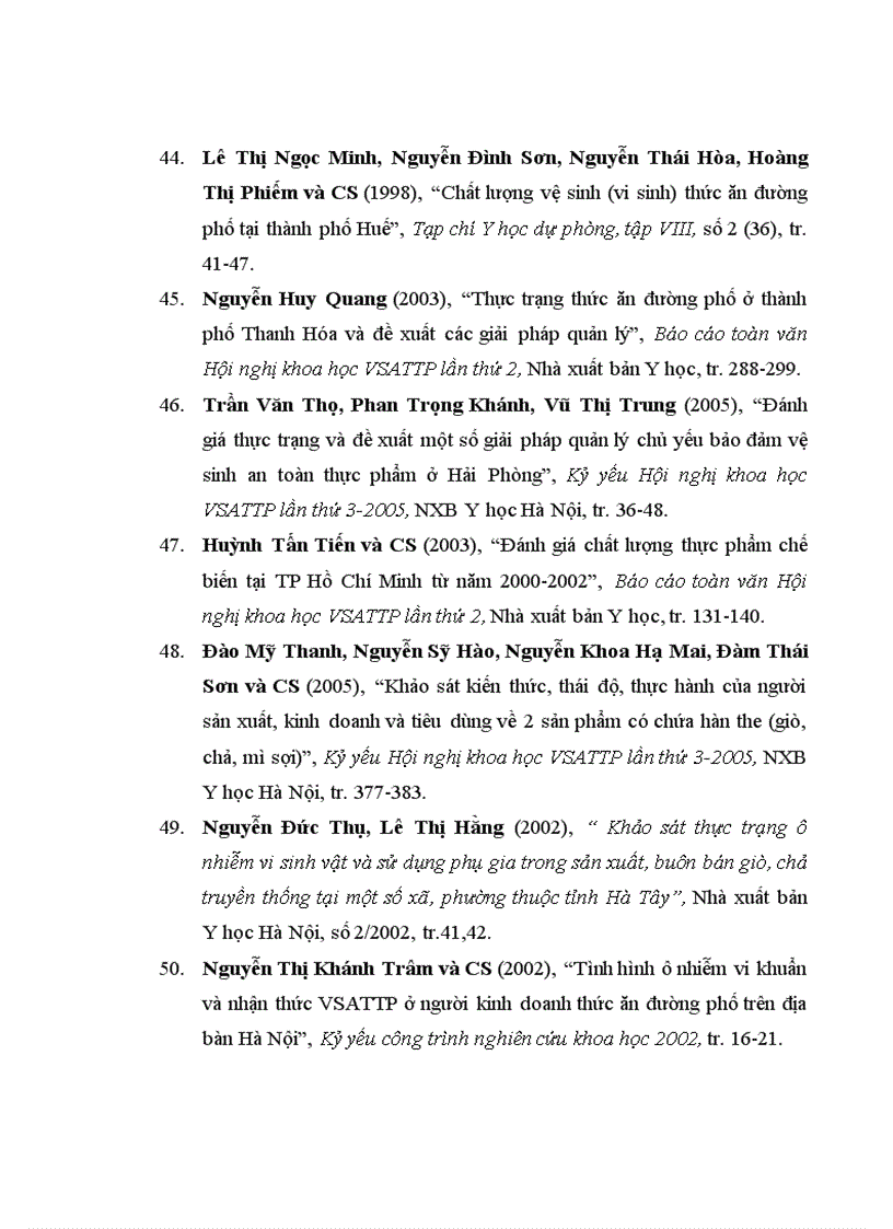 image for page Thực trạng nhiễm khuẩn thực phẩm chế biến sẵn và nhận thức của cộng đồng ở thành phố Điện Biên Phủ năm 2009