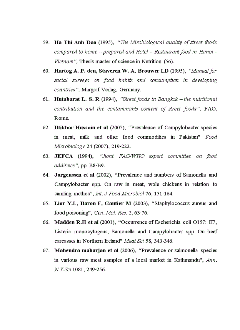 image for page Thực trạng nhiễm khuẩn thực phẩm chế biến sẵn và nhận thức của cộng đồng ở thành phố Điện Biên Phủ năm 2009