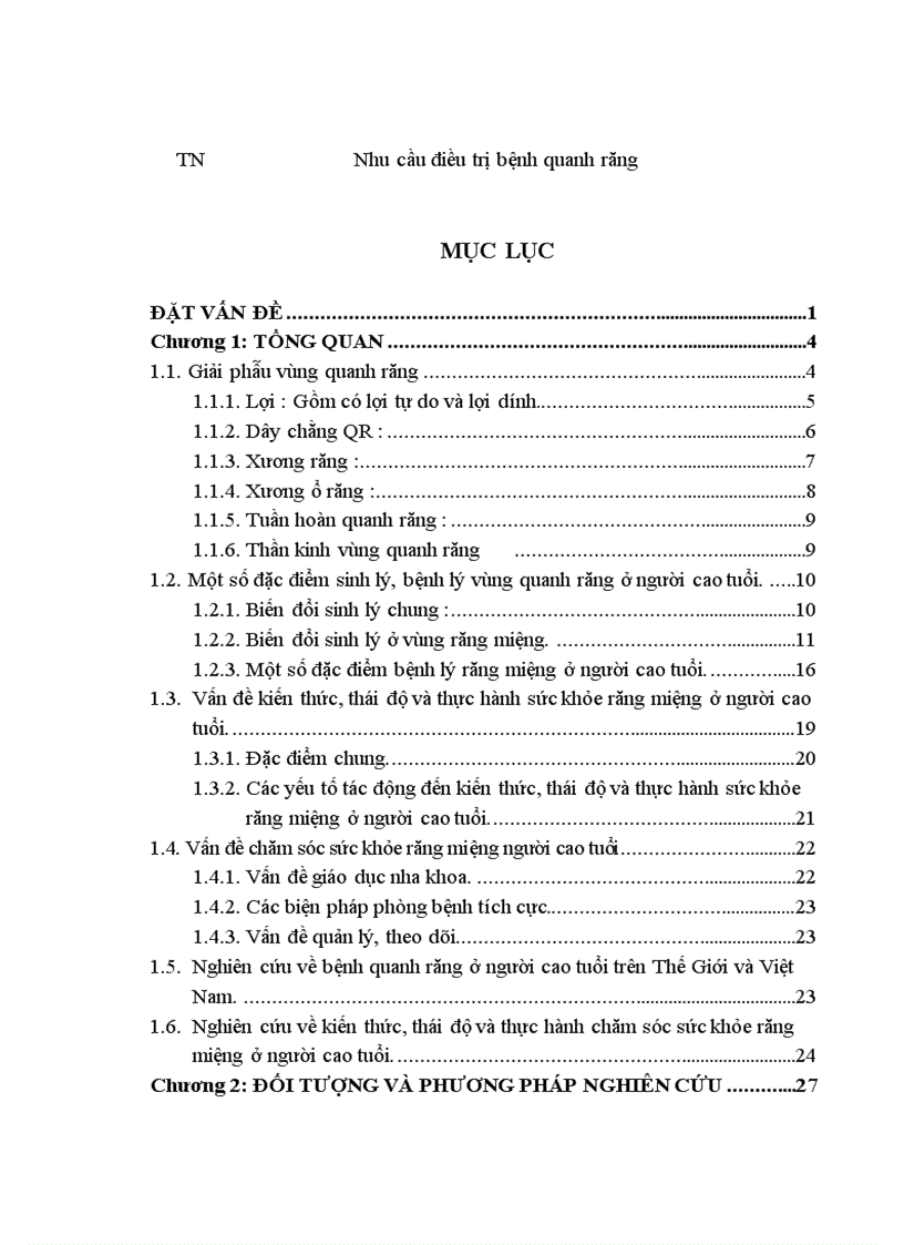 image for page Nghiên cứu thực trạng bệnh quanh răng và nhu cầu điều trị của người cao tuổi ở một vùng nông thôn quận Hoàng Mai- Hà Nội