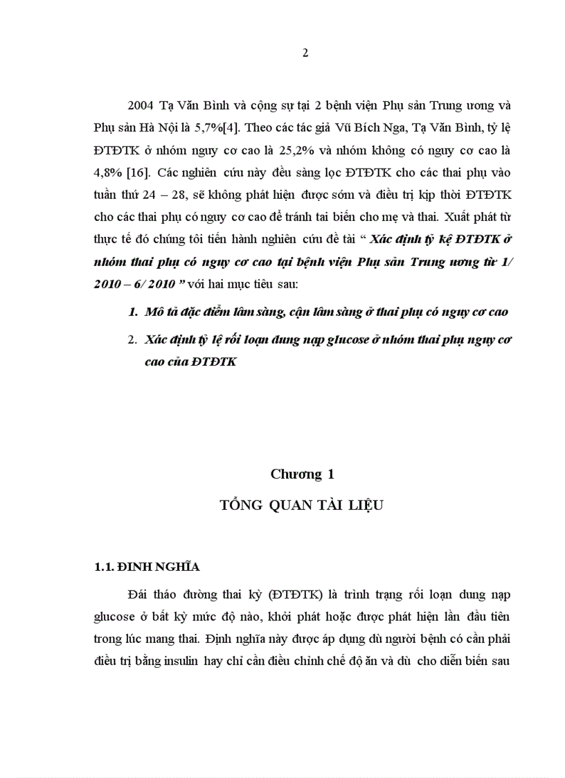 image for page Xác định tỷ kệ ĐTĐTK ở nhóm thai phụ có nguy cơ cao tại bệnh viện Phụ sản Trung ương từ 1/2010 – 6/2010