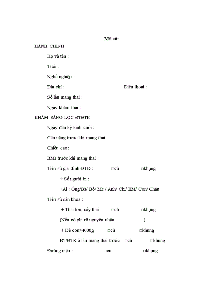 image for page Xác định tỷ kệ ĐTĐTK ở nhóm thai phụ có nguy cơ cao tại bệnh viện Phụ sản Trung ương từ 1/2010 – 6/2010