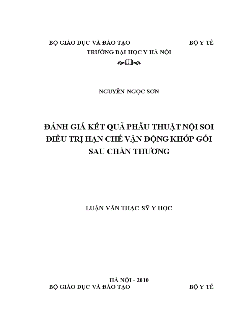 image for page Đánh giá kết quả phẫu thuật nội soi điều trị hạn chế vận động khớp gối sau chấn thương